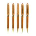 Hsyzygian Set di 5 penne a sfera in legno fatte a mano, per affari e scuola, regalo sostenibile - 1