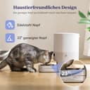Pawsync Smart Futterautomat, Farbwechselnde Erinnerung, Haustierfutter-Trockenmittel hält Futter trocken & frisch, bis zu 3 Monate, App-Benachrichtigungen, Cremeweiß - 9