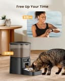 oneisall Automatic Cat Feeder with Stainless Steel Bowl, 3.5L Cat Feeder with Timer ,Pet Food Dispenser for 1-6 Meals a Day, Dry Food Auto Feeders for Cats Dogs - 3