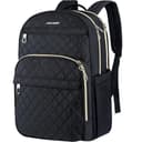KROSER Laptop Rucksack Damen 15,6 Zoll Stilvoller Tagesrucksack, Wasserabweisender Nylon Schulrucksack Rucksack für Reisen/Business/Damen/Mädchen-Schwarz - 1