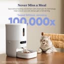 PAWSYNC Automatic Cat Feeder,WiFi Smart Scale Tracks Pet's Food Intake, App Remote Feeding, 3.6L Timed Food Dispenser for Cats and Dogs, Up to 10 Meals Per Day, Stainless Steel Bowl, Dual Power Supply - 4