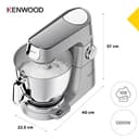 Kenwood Titanium Chef Baker XL KVL85.424SI Küchenmaschine mit integrierter Waage, inkl. 4-teiligem Patisserie-Set, 7 L und 5L Rührschüssel, stufenloser Geschwindigkeitsregler, 1200 W, Silber - 8