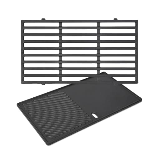 GFTIME 44,5cm 7637 Griglie Piastra & Griglia per Weber Spirit E210/220 S210/220 Griglie a Gascon Manopole, (controllo anteriori), Parti di Ricambio per Griglia/piastra per Barbecue in Ghisa