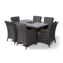 Giardino Savannah Rattan 6 Seater Dining Set | Rectangle Table & Chairs with Ice Bucket Drinks Cooler & Parasol - 9