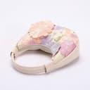 Nogkdyc Elegant Mesh Embroidery Handbag for Women, Stylish Floral Jacquard Tote Bag with 3D Flower Design, Vintage Lace Top-Handle Bag for Weddings, Parties & Summer Outings (Off-white,Mini) - 6