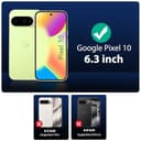 QsmQam 3 Piezas Protector de Pantalla para Google Pixel 10 con 3 Piezas Protector de Lente de Cámara, Ultra HD Cristal Templado, Dureza 9H, Anti Arañazos, Sin Burbujas - 2