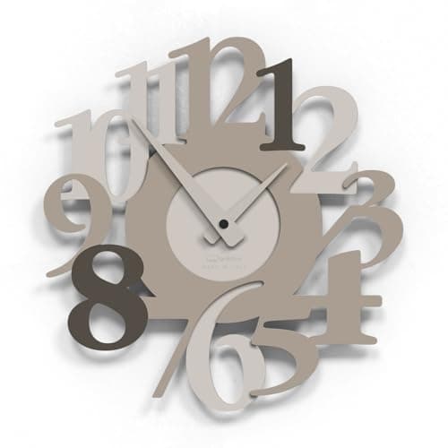 Giallobus - Orologio Bilay - Carved - Legno Mdf - Premium 30x30‎‎cm - 06 - Sand - Artigianale Made in Italy - Silenzioso - Idea regalo - Moderni doppio livello