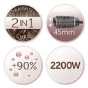 Remington Asciugacapelli 2200W - Asciuga, Piastra e Arriccia - 3 accessori per lo styling: ugello e diffusore, spazzola rotonda da 45 mm e clip, 3 livelli di riscaldamento e 2 di ventilazione, D5707 - 4