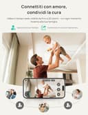 Dr.Care VistaView Baby Monitor WiFi Con Sostegno, 5”1080P Schermo Diviso & 2K/3MP Telecamera, APP Mobile, 5000mAh Batteria, HD Visione Notturna, Allarmi Pianto e Movimento, Audio Bidirezionale, 390m - 9