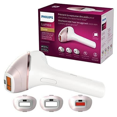 Philips Lumea Prestige IPL BRI959 – Depilación inalámbrica basada en luz para una piel suave y duradera, incluye 4 cabezales especiales para cuerpo, cara, zona del bikini y axilas