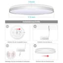 AmazeFun LED Deckenlampe 48W - Deckenlampe Dimmbar & RGBIC Nachtlicht - Smart Deckenleuchte mit Fernbedienung - Alexa/Google kompatibel, 4500lm, für Wohnzimmer, Schlafzimmer, Küche (48W-37CM) - 7