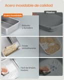 Feandrea Caja de Arena de Acero Inoxidable para Gatos con Tapa Abatible, Arenero XL, a Prueba de Fugas, Cuchara, Cepillo, Doble Entrada, Carga de Encimera de 15 kg, Gris Paloma PPT005G01 - 3