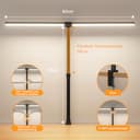 APMIEK Doppelkopf Schreibtischlampe LED Dimmbar, 24W 80CM Klemmbar Tageslichtlampe Schreibtisch Lampe, Schwanenhals Büro Tischlampe Augenschutz Arbeitsplatzleuchte Monitor Lampe, schwarz - 6