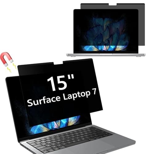 Hinnwer Filtro Schermo Privacy per 15 Pollici Surface Laptop 7, Rimovibile, Anti Luce Blu, Anti-Spia, Filtro Privacy Magnetico Ultrathin per Computer Portatili per Surface Laptop 15”