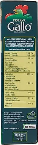 6x Gallo Riso Arborio Riserva,100% Italienischer Reis,Kochzeit 15 Minuten,Packung mit 1Kg + Italian Gourmet Polpa di Pomodoro 400g Dose - 2
