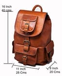 Jaald Zaino vera pelle da 40 cm per zaino da lavoro, scuola, viaggi, escursionismo, attività all'aria aperta, borsa per laptop per donne e uomini - 2