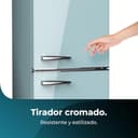 Cecotec Frigorifero Retro CombinatoBolero coolmarket combi origin 300 blue e. 300 Blu E, Classe E, LED interno, contenitore frutta/verdura, controllo temperatura, maniglia cromata/vassoi in vetro. - 8