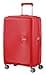 American Tourister Soundbox - Hard Shell Suitcase 67 cm Medium - Trolley Case with 4 wheels, TSA lock, Expandable & Light - 71.5/81 L - Coral Red - 4