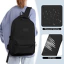 Lahrma Travel Backpack Womens, Lightweight 14 Inch Laptop Rucksack Bag for Men, Splash-proof & Casual Daypacks for School College Work (Black) - 5