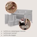Lionelo Ellen Lettino da Viaggio 3 in 1 – Culla Co-Sleeping con Fianco Abbassabile, Box Bambini con Materasso a 2 Livelli, 125 × 65 × 78 cm, Uscita Laterale Zip, Ruote con Freno, Borsa da Trasporto - 3