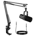 FDUCE SL40X Microfono dinamico XLR per registrazione vocale, podcasting, giochi, streaming, microfono cardioide interamente in metallo, tecnologia di isolamento vocale, nero - 1