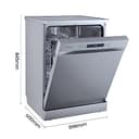 Hisense HS622E10X - Lavavajillas, Capacidad para 13 servicios, 60 cm, Programa ECO, Silencioso, 2, Filtro autolimpiable, Contador digital, Libre instalación, Inox - 2