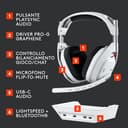 Logitech G Astro A50, cuffia con microfono gaming wireless LIGHTSPEED + base (Gen 5), PRO-G GRAPHENE, passaggio fra 3 sistemi, USB-C per Xbox, PS5, PC/Mac,Nintendo Switch, Switch 2, Bluetooth - Bianco - 6