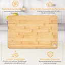Funnydin Bambú Tabla de Cortar Juego de 3, Diferentes Tamaños,Tablas de Cortar de Madera y Bandeja para Servir, Tablas de Cortar de Madera Gruesa para Cocina, Aptas para Lavavajillas - 3