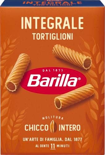Barilla Pasta Tortiglioni Integrali, Pasta Corta di Semola Integrale di Grano Duro, Integrale, 500 g