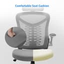 Magic Life Silla de Escritorio Sillas de Oficina Reposabrazos abatible de 90 ° Silla ergonómica para computadora Soporte Lumbar Altura Ajustable Giratoria de 360 ° Mecedora (Blanco) - 7