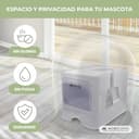 Mobiclinic® Pets, Arenero Gatos Cubierto, Cajón extraíble, Incluye Pala, Catbox, Doble Entrada Frontal y Superior con Tapa, Rejilla, Estética Elegante, Estructura Desmontable - 6