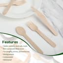 150 Stück Holzbesteck Set – 50 Gabeln, 50 Messer, 50 Löffel – Nachhaltiges Besteckset, umweltfreundliches Besteck Set als Alternative zu Einweggeschirr, ideal als Camping Besteck & Reisebesteck - 3