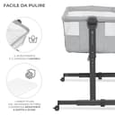 kk Kinderkraft NESTE UP2 Culla da affiancare, Lettino Co-Sleeping, 5 livelli di regolazione dell’altezza, 4 ruote per poterlo, Facile da Montare, Accessori materasso, Morbido materiale, Grigio - 7