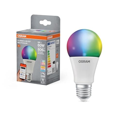 OSRAM SMART+ RGBW, lampada LED E27 con Matter over Wifi, appositamente progettata per ALEXA, sostituisce 60W, 2700-6500K, 16 milioni di colori RGB, confezione da 1 (non compatibile con app SMART+)