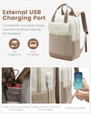LOVEVOOK Rucksack Damen, 15,6 Zoll Laptop Schulrucksack Teenager Mädchen mit Laptopfach, Wasserdicht Reiserucksack Arbeitstasche Daypack, Schultasche Backpack Women Elegant für Uni Reise Büro, Beige - 6