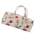 Gegong Borsa portaoggetti fatta a mano per ferri da maglia, in tessuto jacquard con fiori viola, rosa, per trucco, scrivania, viaggi, camera da letto, soggiorno (rosa jacquard) - 6