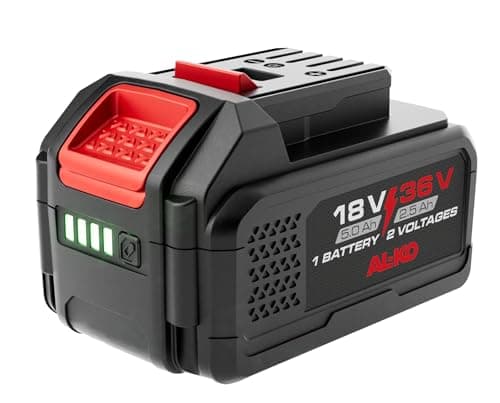 AL-KO Akku B100.6 Li, 18 V / 36 V 1 Battery - 2 Voltages Serie (5 Ah / 2.5 Ah) Li-Ion Akku, mit Ladestands-Anzeige, kein Memory-Effekt