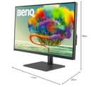 BenQ PD3205U 32 Zoll 4K Monitor für Grafiker, IPS, AQCOLOR-Technologie, 99 % sRGB, 99 % Rec. 709, Delta E ≤ 3, Werkseitig Kalibriert, Uniformity, 90W USB-C, HDMI, DP, KVM, Kompatibel mit MacBook - 10