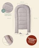 molis&co - Babynest - 100% Baumwolle (Oeko-TEX) - Babynestchen Neugeborene - Ideal als Reisebett, Kuschelnest Geeignet & Cradle Reducer - 90 x 50 cm - Peony - 3