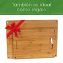 Tagliere in legno di bambù, dimensioni 30 x 40 cm, con tappo in silicone, scanalatura e manico - 4