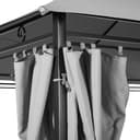 Outsunny 4m x 3(m) Garden Gazebo, Double Roof Outdoor Gazebo Canopy Shelter with Curtains, Solid Steel Frame for Lawn and Deck, Dark Grey - 6