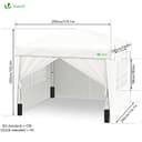 VOUNOT® Carpa Plegable Gazebo 3x3m con 4 Paredes y 4 Bolsas de Arena, Cenador Pabellón de Jardín para Camping, Fiestas, Exterior, Color Blanco - 4