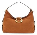 GUESS Leder Schultertasche Camden Shoulder Bag Cognac hellbraun - 1