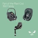 Maxi-Cosi Pearl 360 i-Size, Baby Car Seat, 3 months-4 years (61-105 cm), 360 Car Seat swivel, One-Hand Rotation, ClimaFlow, Easy-In Harness, G-CELL Side Impact Protection, Authentic Graphite - 9