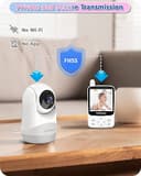HelloBaby Baby Monitor,29-Hour Battery Life,Upgrade Baby Monitor with Camera and Night Vision,No Wifi,355°/120° Remote Pan Tilt Camera 2x Zoom, ECO Mode,2-way talk,Up to 1000ft,Temperature - 5