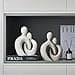 Escultura romántica de Pareja en cerámica Blanca - Estatua Moderna de Amantes para Decorar Sala de Estar, Oficina y Dormitorio Aniversarios y San Valentín - 5