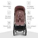 Bugaboo Butterfly 2 Lightweight Travel Stroller Cabin Size, One-Hand Fold Portable Pushchair, Baby Buggy with Reclining Seat, Storage Basket, Carry Strap – from 6 Months to 4 Years – Dusty Pink - 3