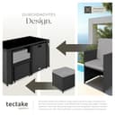 tectake Poly Rattan Sitzgruppe, 5- teiliges Lounge Gartenmöbel Set mit Tisch, Sessel & Hocker, Essgruppe für bis zu 4 Personen, Garten und Balkon Möbel inkl. Polster - schwarz/grau - 4