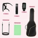 Electric Guitar Beginner Guitar 40.2 Inch Solid Poplar Body Maple Neck Laurel Fingerboard HH Pickups Les Paul Style with Gig Bag Tuner (Color Options) (Pink) - 9