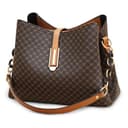 VARLIVOO Bolsos de Mujer Pequeños — Bolso Bandolera Cuero PU con Doble Correa, Elegante Bolsas Mujeres para Trabajo, Viaje y Citas (Amarillo Marrón) - 1